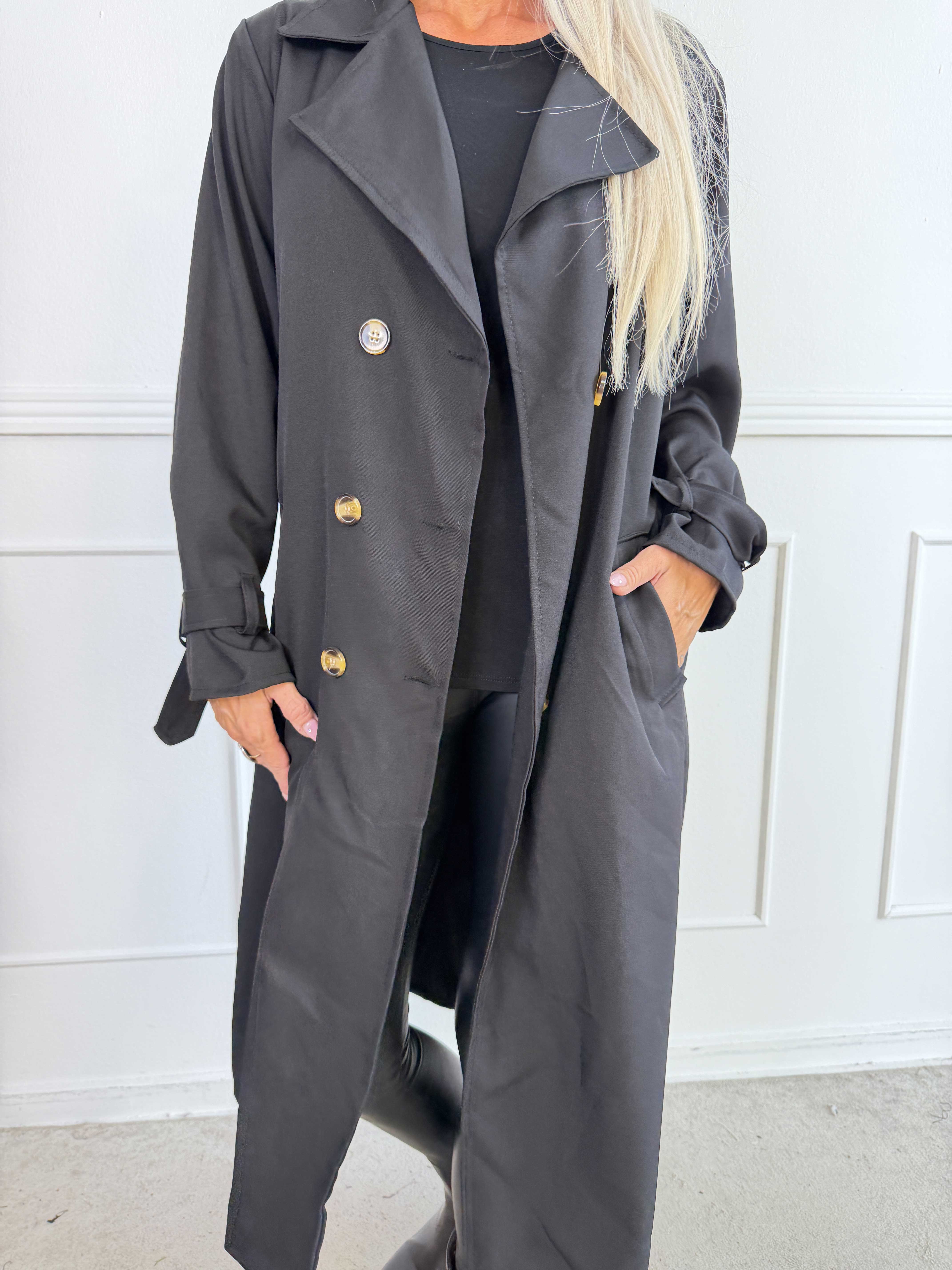 Sharpay 2.0 - Let plus size trenchcoat med bindebånd